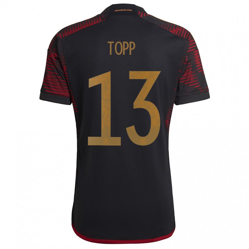Niño Camiseta Alemania Keke Topp #13 Granate Negro 2ª Equipación 22-24 La Camisa