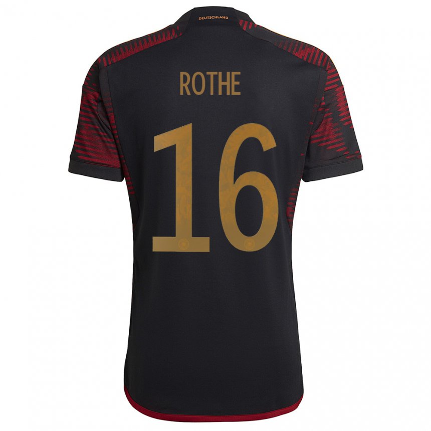 Niño Camiseta Alemania Tom Rothe #16 Granate Negro 2ª Equipación 22-24 La Camisa