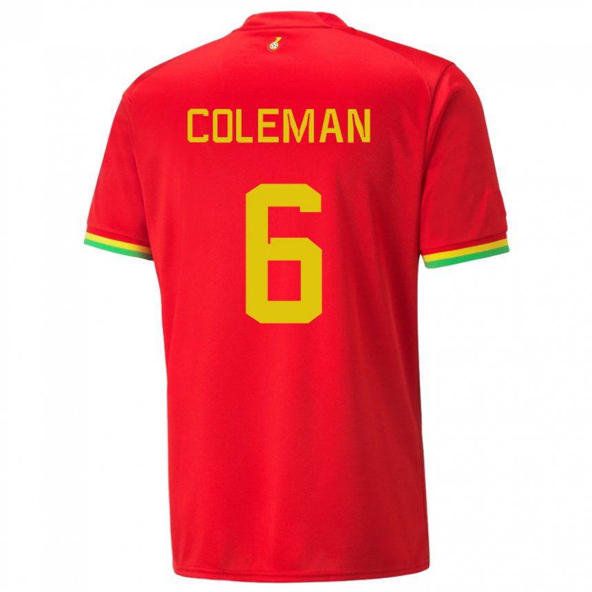 Niño Camiseta Ghana Ellen Coleman #6 Rojo 2ª Equipación 22-24 La Camisa