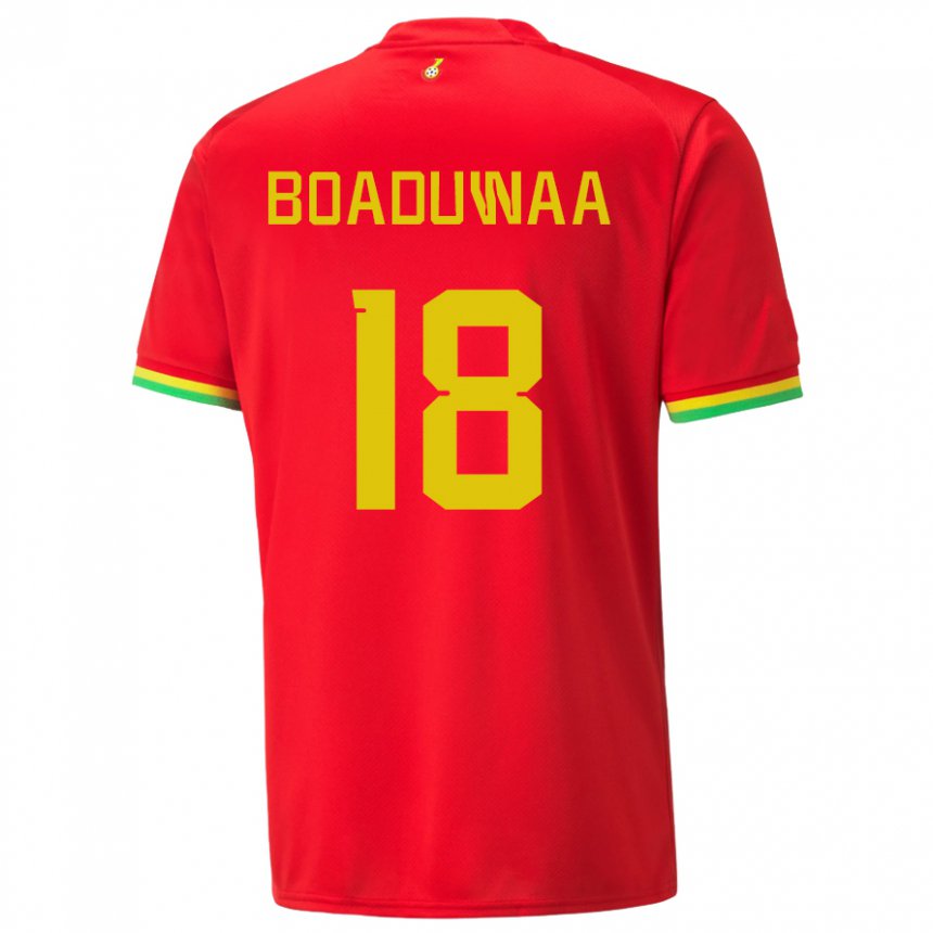 Niño Camiseta Ghana Doris Boaduwaa #18 Rojo 2ª Equipación 22-24 La Camisa