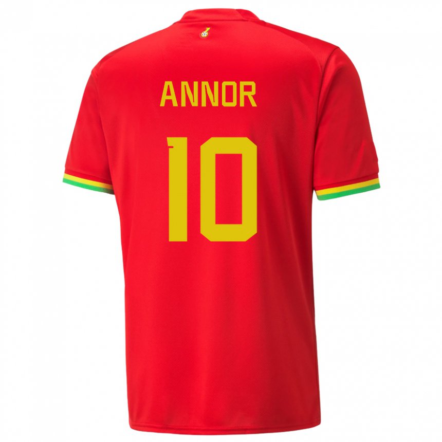 Niño Camiseta Ghana Emmanuel Annor #10 Rojo 2ª Equipación 22-24 La Camisa