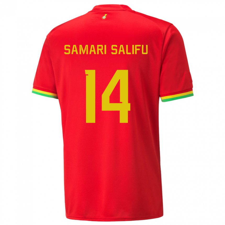 Niño Camiseta Ghana Abass Samari Salifu #14 Rojo 2ª Equipación 22-24 La Camisa