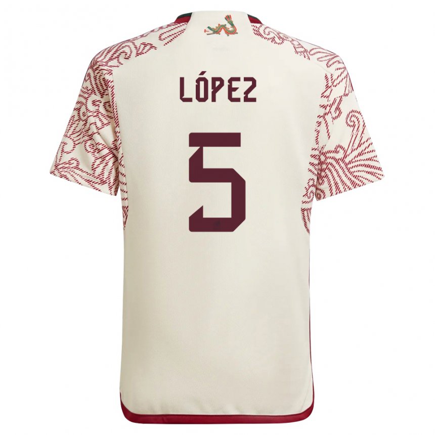 Niño Camiseta México Jimena Lopez #5 Maravilla Blanco Rojo 2ª Equipación 22-24 La Camisa
