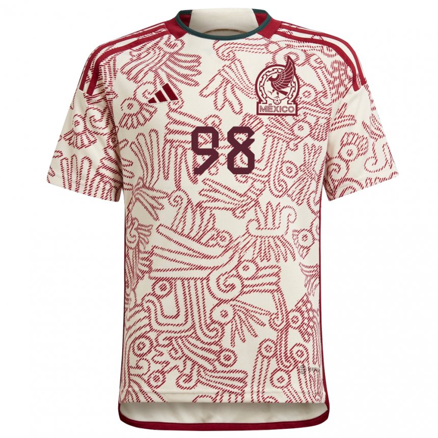 Niño Camiseta México Kinberly Guzman #98 Maravilla Blanco Rojo 2ª Equipación 22-24 La Camisa