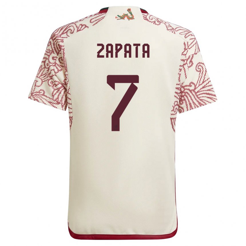 Niño Camiseta México Angel Zapata #7 Maravilla Blanco Rojo 2ª Equipación 22-24 La Camisa