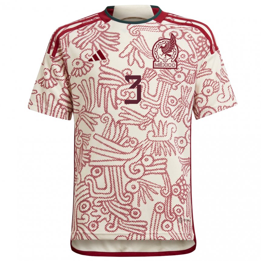 Niño Camiseta México Antonio Leone #3 Maravilla Blanco Rojo 2ª Equipación 22-24 La Camisa