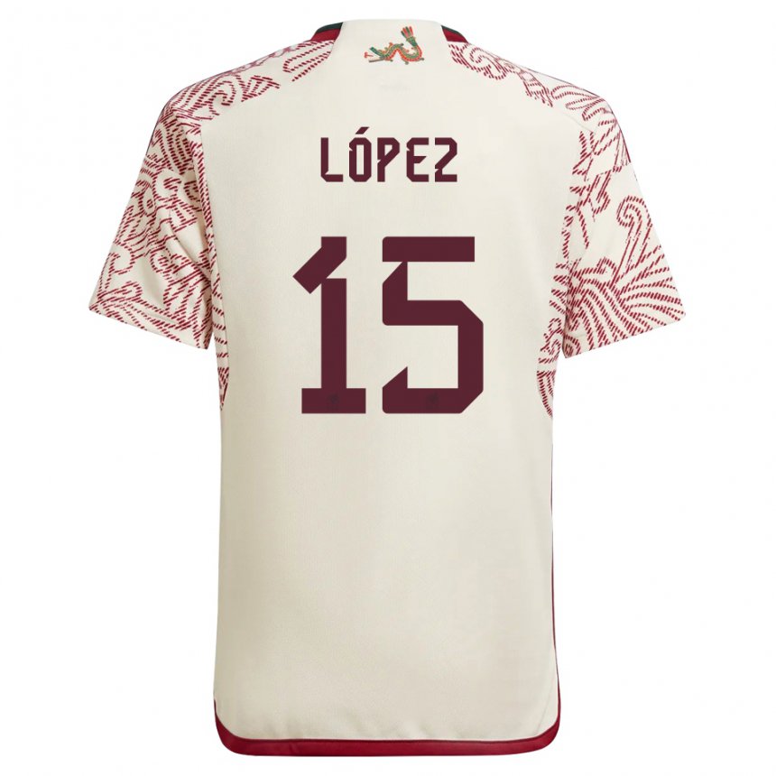 Niño Camiseta México Everardo Lopez #15 Maravilla Blanco Rojo 2ª Equipación 22-24 La Camisa