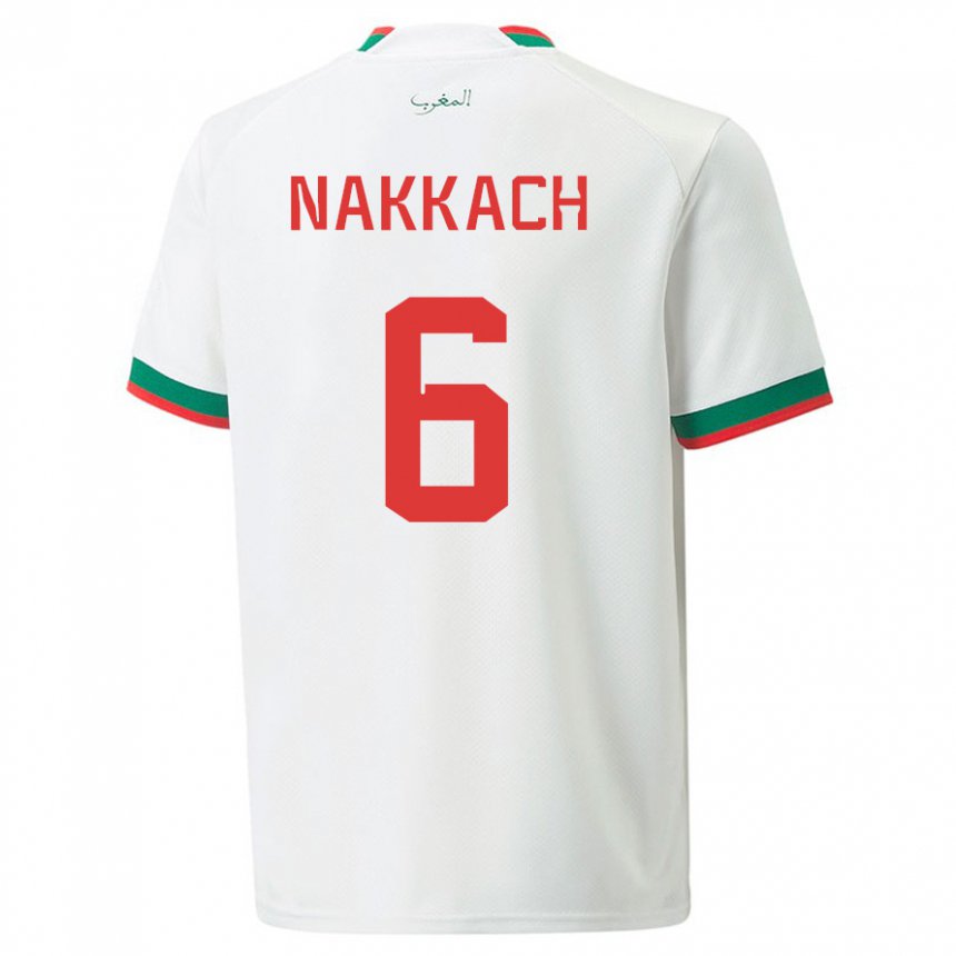 Niño Camiseta Marruecos Elodie Nakkach #6 Blanco 2ª Equipación 22-24 La Camisa