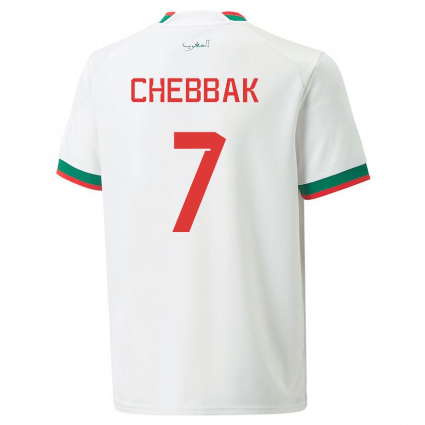 Niño Camiseta Marruecos Ghizlane Chebbak #7 Blanco 2ª Equipación 22-24 La Camisa