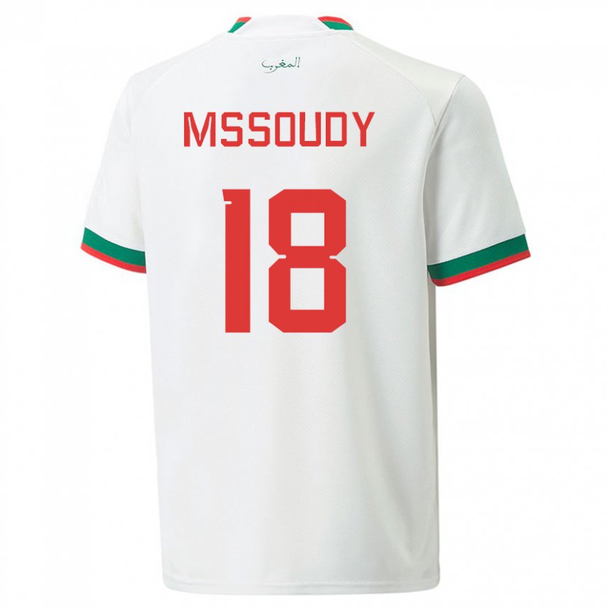 Niño Camiseta Marruecos Sanaa Mssoudy #18 Blanco 2ª Equipación 22-24 La Camisa
