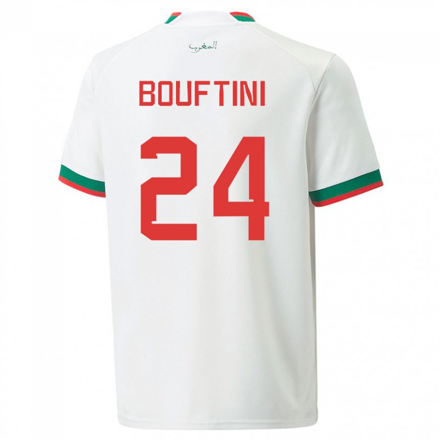 Niño Camiseta Marruecos Sofia Bouftini #24 Blanco 2ª Equipación 22-24 La Camisa