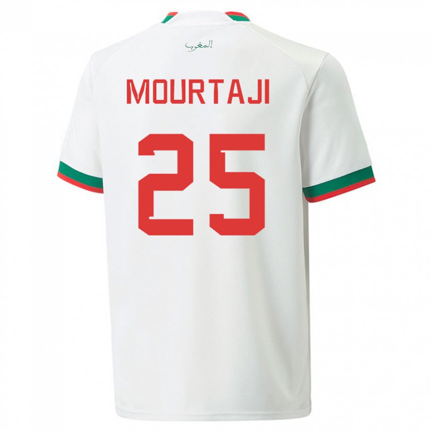Niño Camiseta Marruecos Chaymaa Mourtaji #25 Blanco 2ª Equipación 22-24 La Camisa