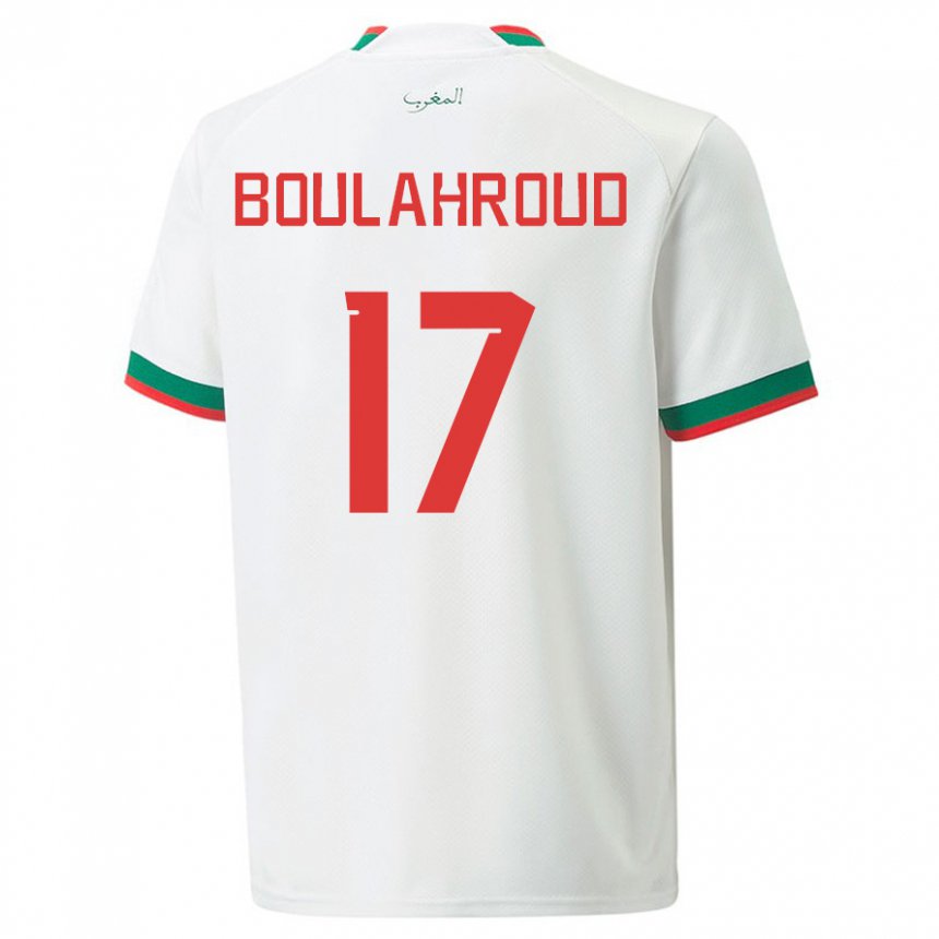 Niño Camiseta Marruecos Charaf Eddine Boulahroud #17 Blanco 2ª Equipación 22-24 La Camisa