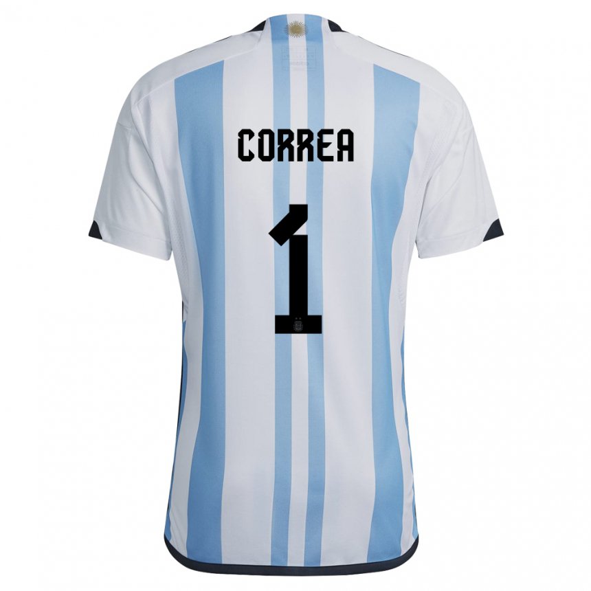 Hombre Camiseta Argentina Vanina Correa #1 Blanco Cielo Azul 1ª Equipación 22-24 La Camisa