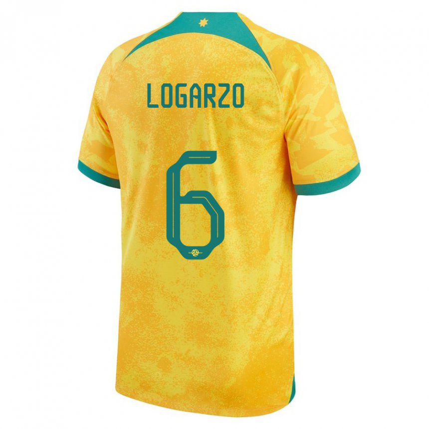 Hombre Camiseta Australia Chloe Logarzo #6 Dorado 1ª Equipación 22-24 La Camisa