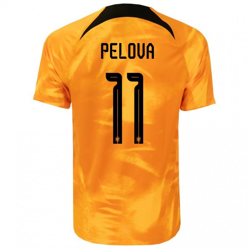 Hombre Camiseta Países Bajos Victoria Pelova #11 Naranja Láser 1ª Equipación 22-24 La Camisa