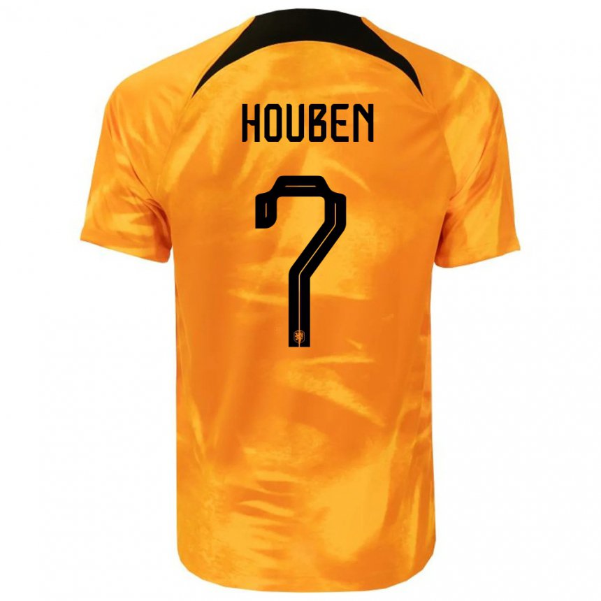 Hombre Camiseta Países Bajos Iggy Houben #7 Naranja Láser 1ª Equipación 22-24 La Camisa