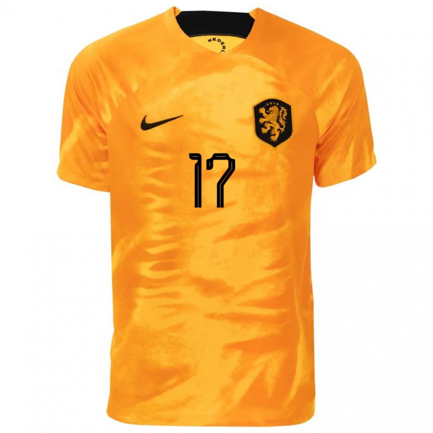 Hombre Camiseta Países Bajos Jaydon Banel #17 Naranja Láser 1ª Equipación 22-24 La Camisa