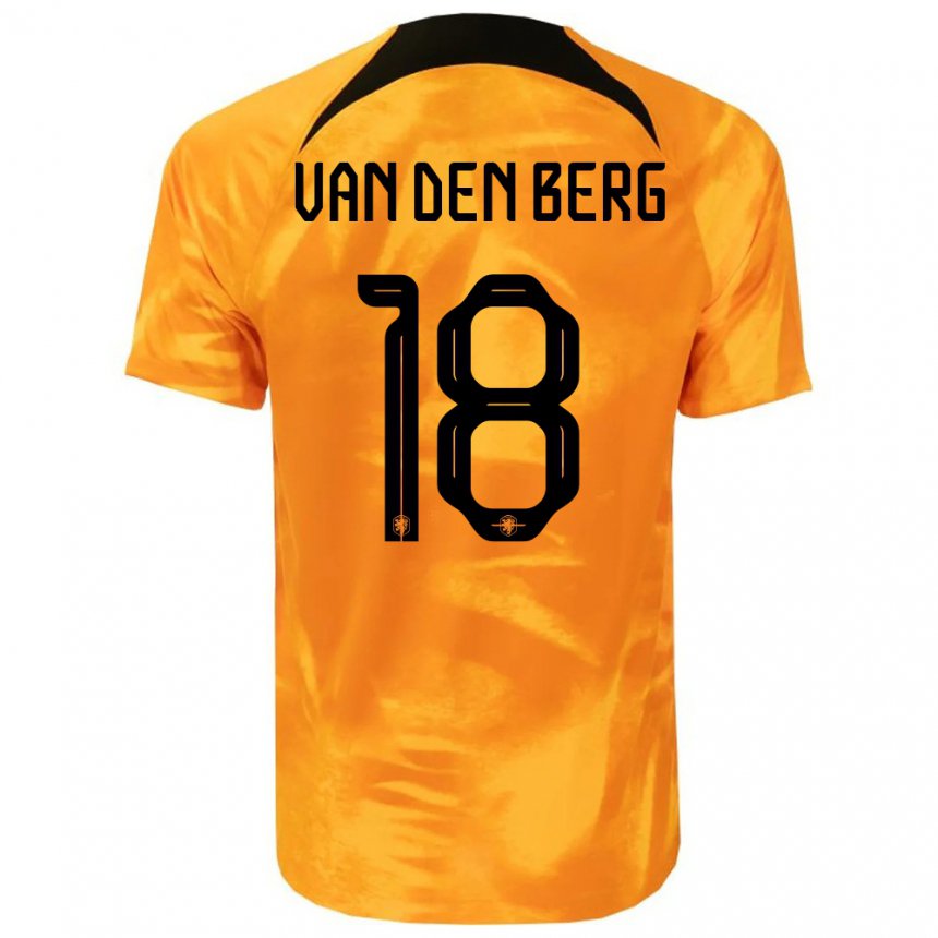 Hombre Camiseta Países Bajos Rav Van Den Berg #18 Naranja Láser 1ª Equipación 22-24 La Camisa
