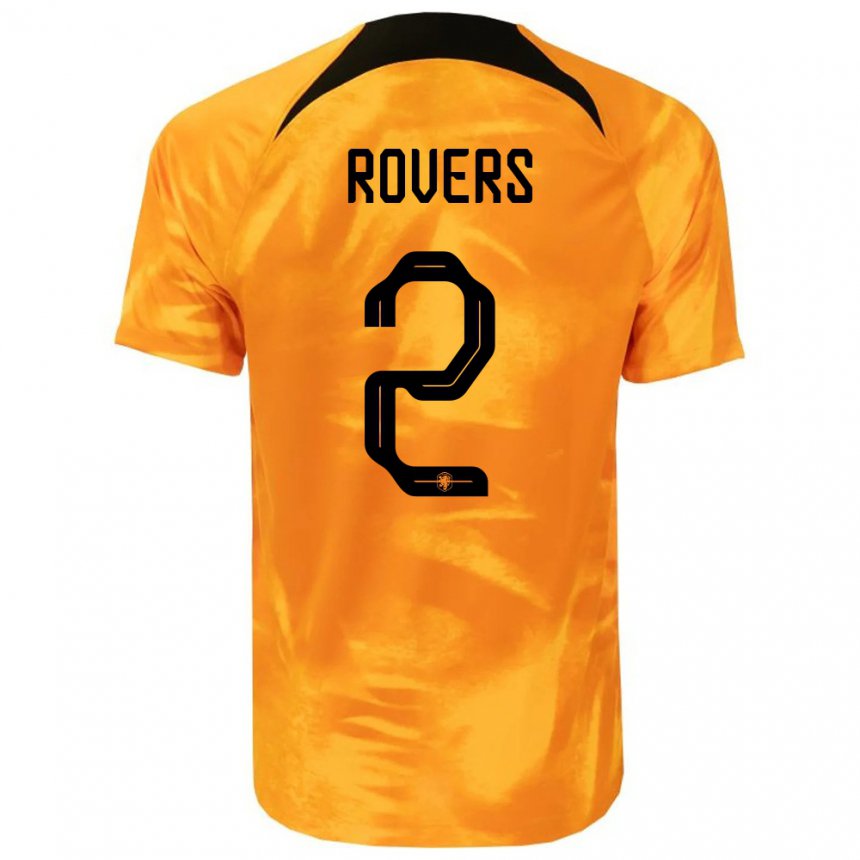 Hombre Camiseta Países Bajos Bram Rovers #2 Naranja Láser 1ª Equipación 22-24 La Camisa