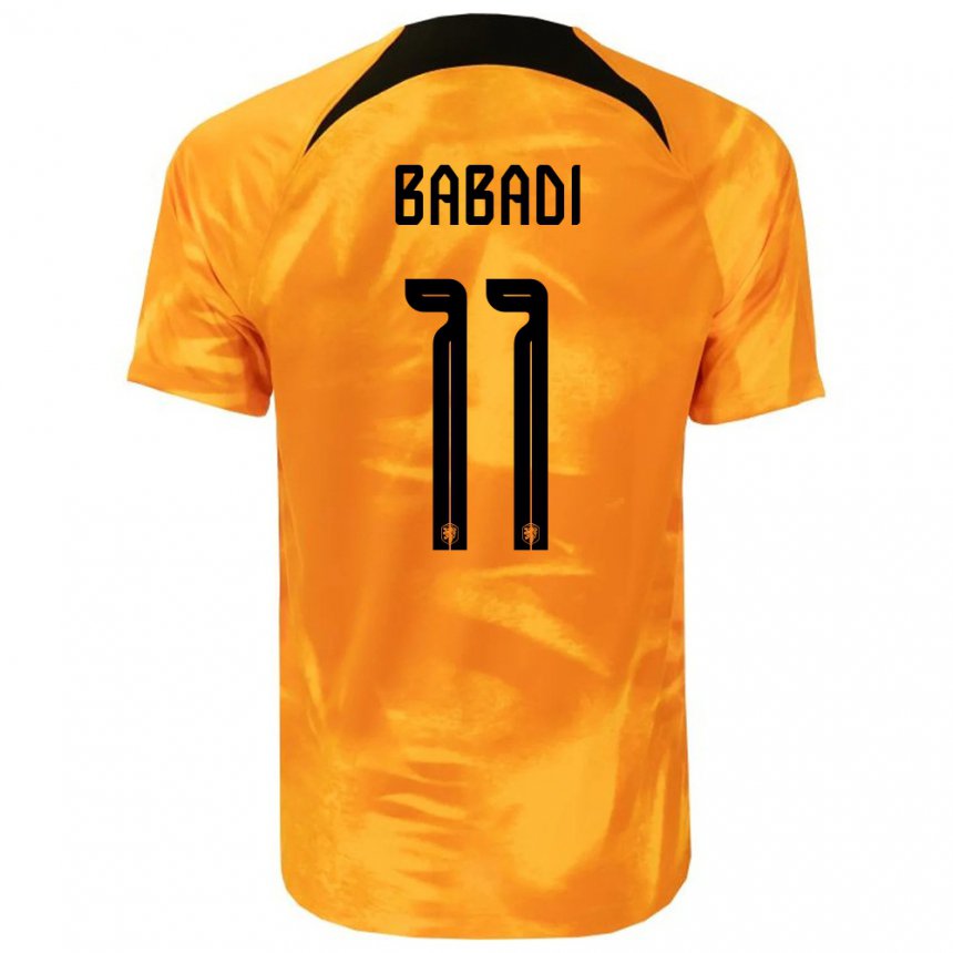 Hombre Camiseta Países Bajos Isaac Babadi #11 Naranja Láser 1ª Equipación 22-24 La Camisa