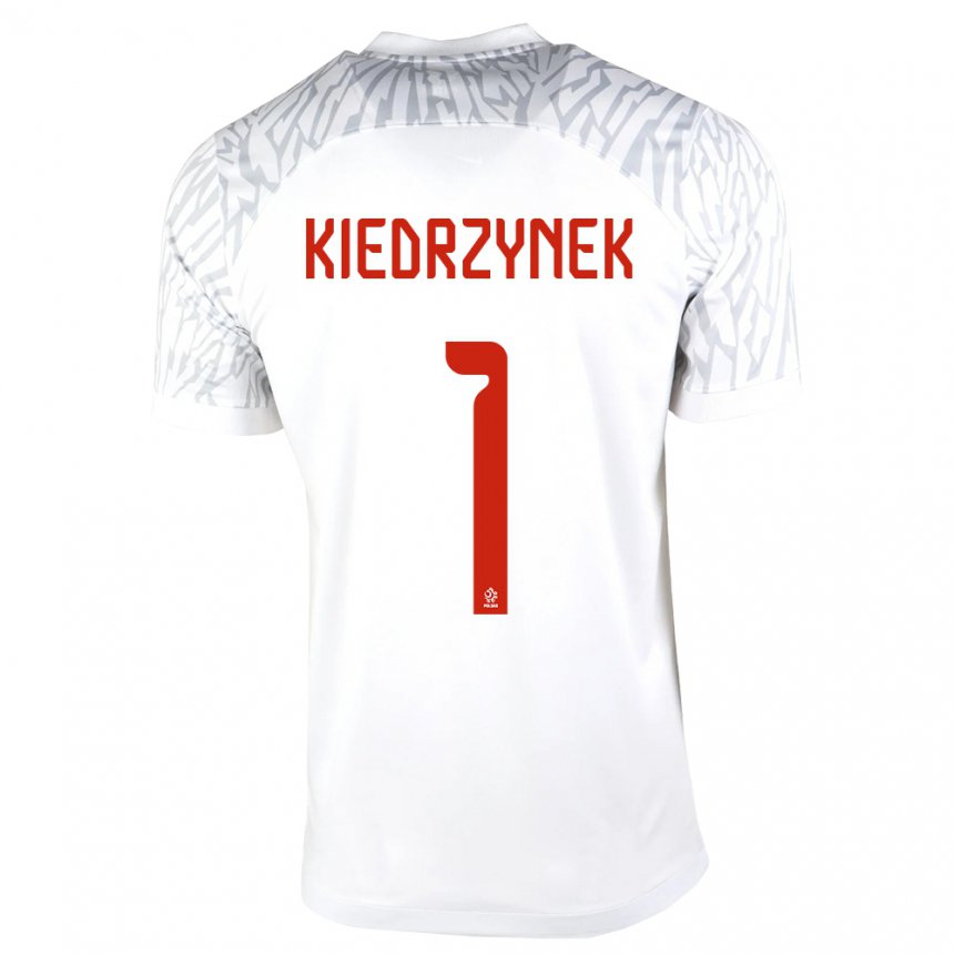 Hombre Camiseta Polonia Katarzyna Kiedrzynek #1 Blanco 1ª Equipación 22-24 La Camisa