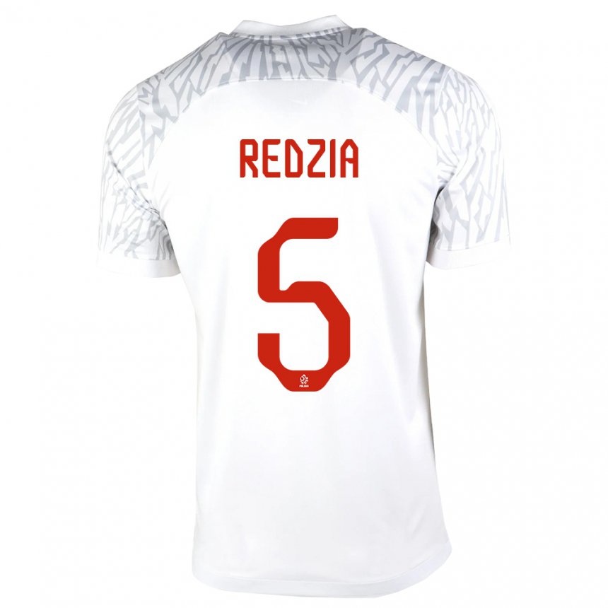Hombre Camiseta Polonia Anna Redzia #5 Blanco 1ª Equipación 22-24 La Camisa