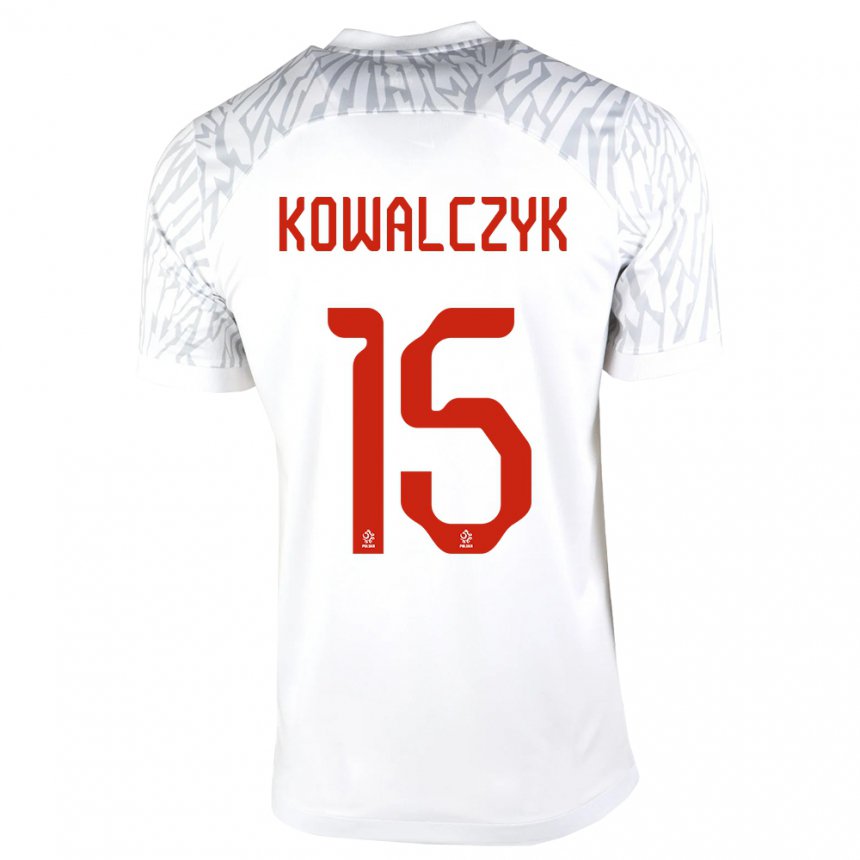 Hombre Camiseta Polonia Mateusz Kowalczyk #15 Blanco 1ª Equipación 22-24 La Camisa