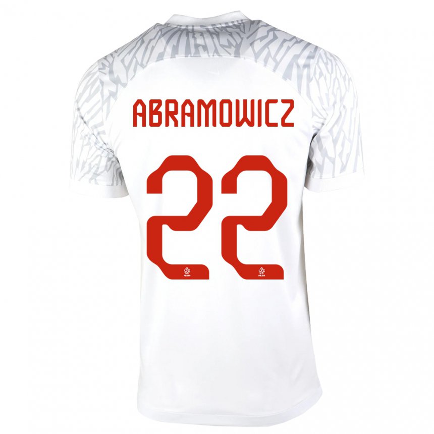 Hombre Camiseta Polonia Slawomir Abramowicz #22 Blanco 1ª Equipación 22-24 La Camisa