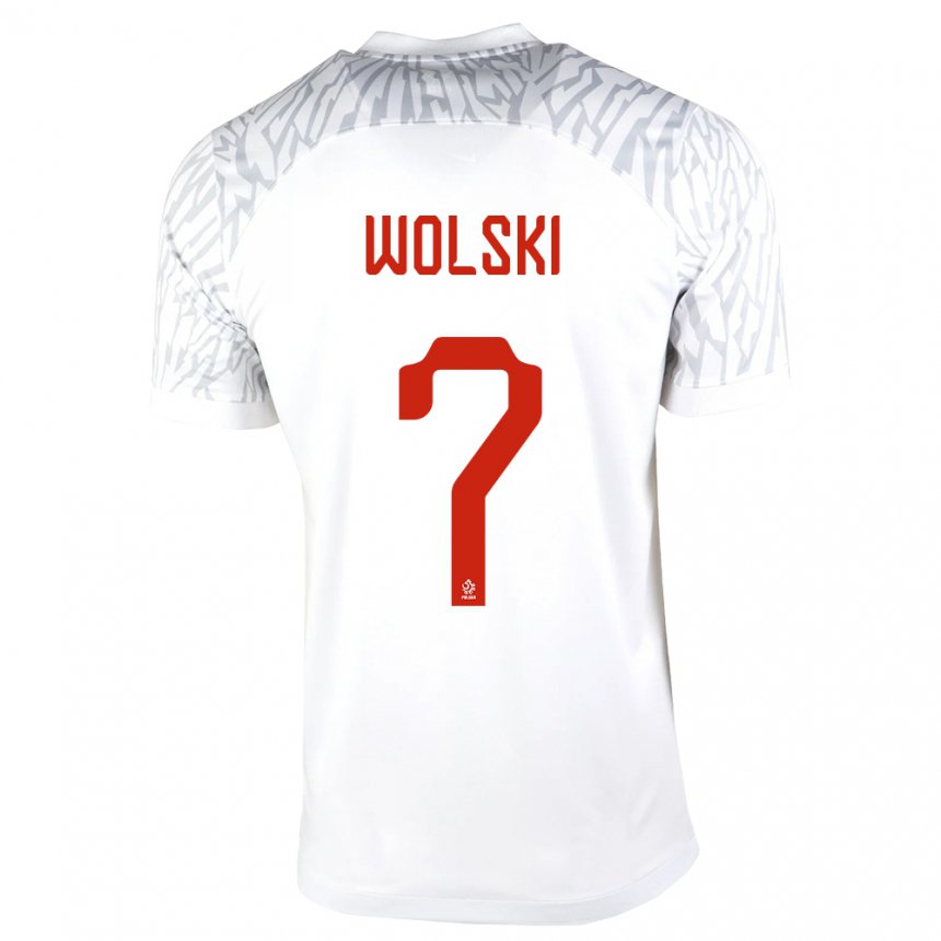 Hombre Camiseta Polonia Filip Wolski #7 Blanco 1ª Equipación 22-24 La Camisa
