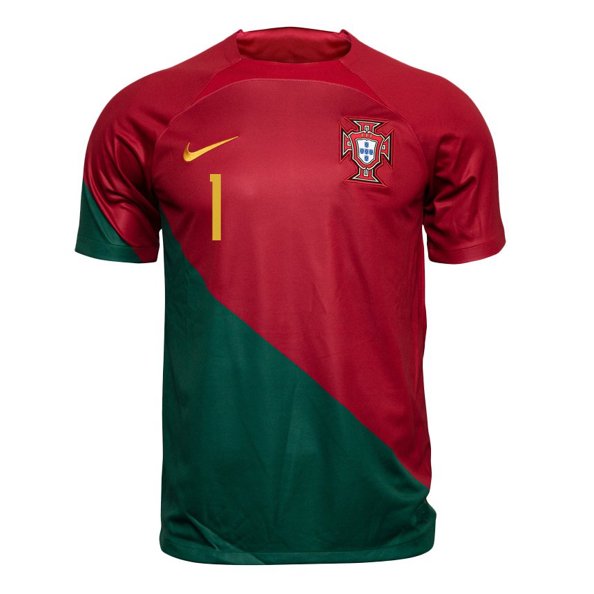 Hombre Camiseta Portugal Goncalo Ribeiro #1 Rojo Verde 1ª Equipación 22-24 La Camisa
