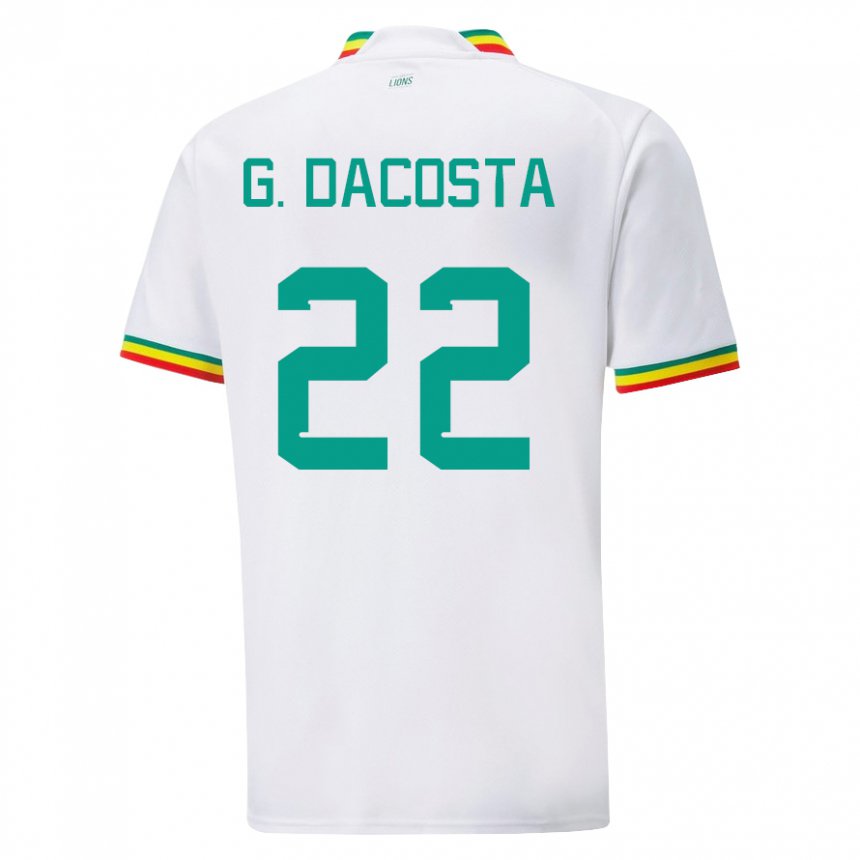 Hombre Camiseta Senegal Gladys Irene Dacosta #22 Blanco 1ª Equipación 22-24 La Camisa