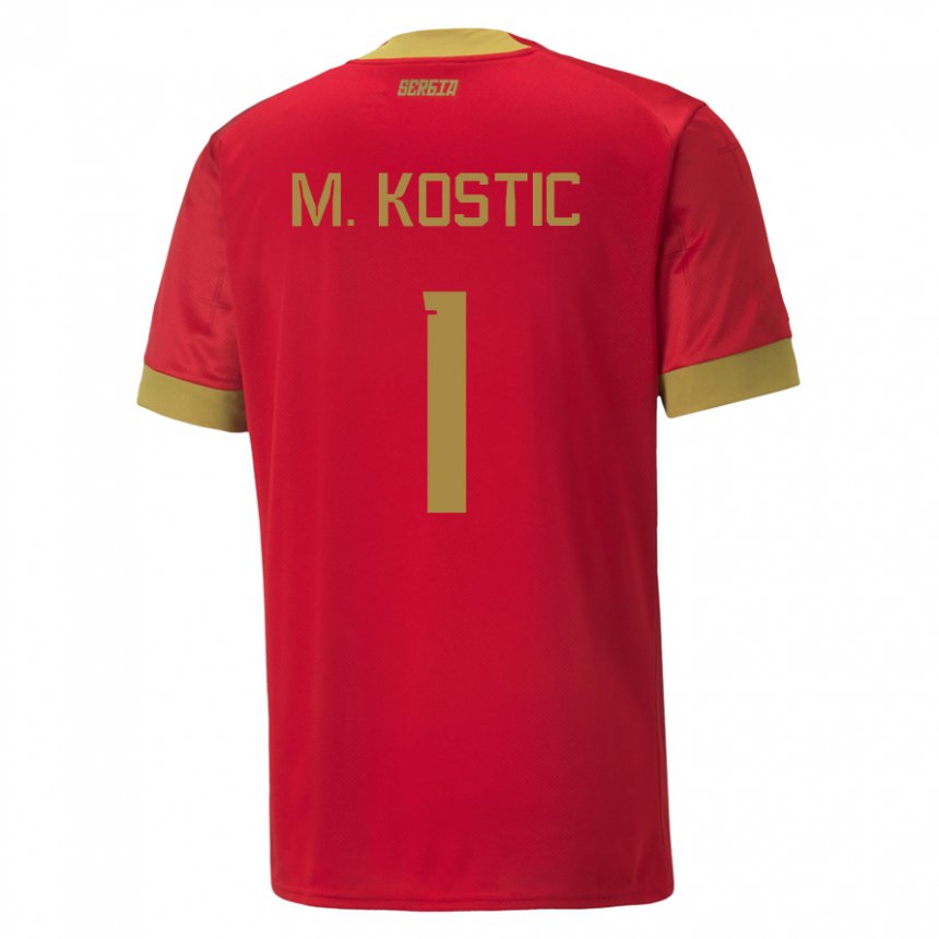 Hombre Camiseta Serbia Milica Kostic #1 Rojo 1ª Equipación 22-24 La Camisa