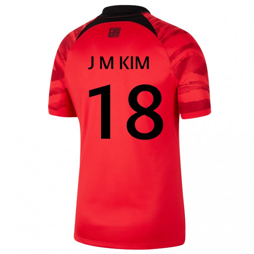 Hombre Camiseta Corea Del Sur Kim Jung Mi #18 Negro Rojo 1ª Equipación 22-24 La Camisa