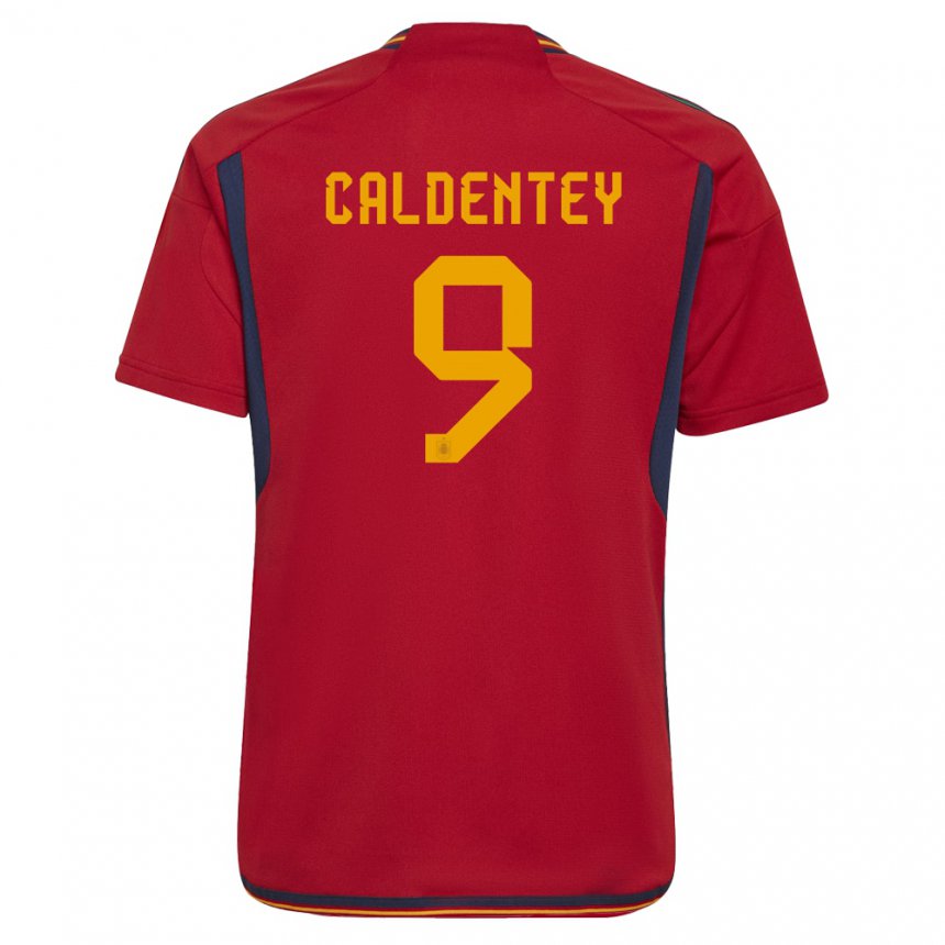 Hombre Camiseta España Mariona Caldentey #9 Rojo 1ª Equipación 22-24 La Camisa