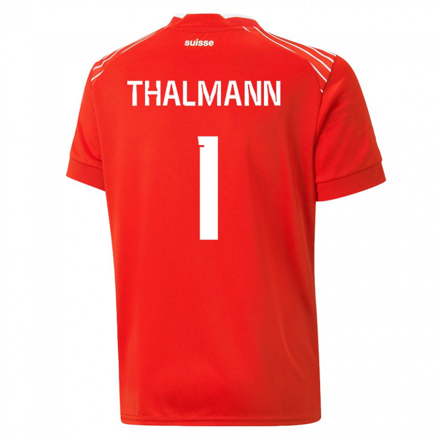 Hombre Camiseta Suiza Gaelle Thalmann #1 Rojo 1ª Equipación 22-24 La Camisa