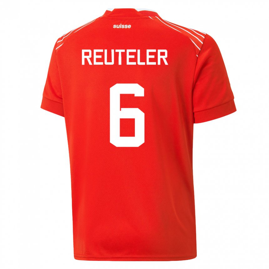Hombre Camiseta Suiza Geraldine Reuteler #6 Rojo 1ª Equipación 22-24 La Camisa