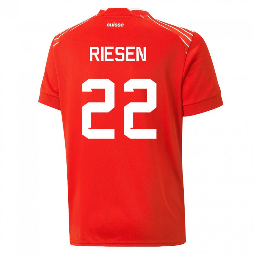 Hombre Camiseta Suiza Nadine Riesen #22 Rojo 1ª Equipación 22-24 La Camisa