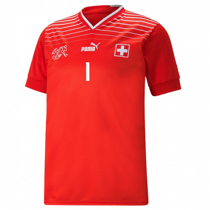 Hombre Camiseta Suiza Tim Spycher #1 Rojo 1ª Equipación 22-24 La Camisa