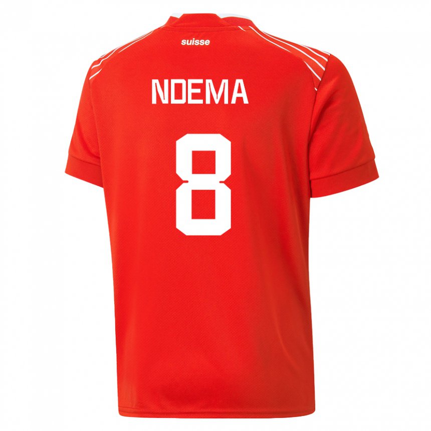 Hombre Camiseta Suiza Lois Ndema #8 Rojo 1ª Equipación 22-24 La Camisa