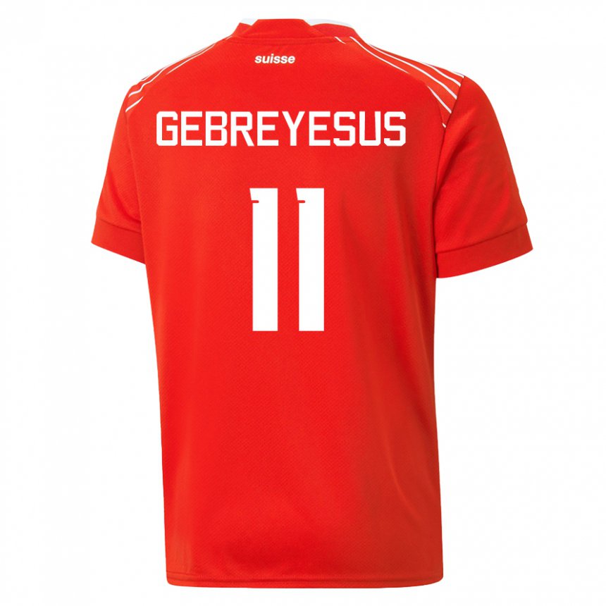Hombre Camiseta Suiza Esey Gebreyesus #11 Rojo 1ª Equipación 22-24 La Camisa