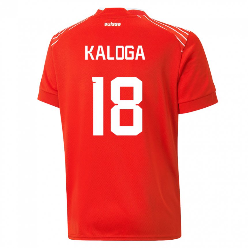 Hombre Camiseta Suiza Issa Kaloga #18 Rojo 1ª Equipación 22-24 La Camisa