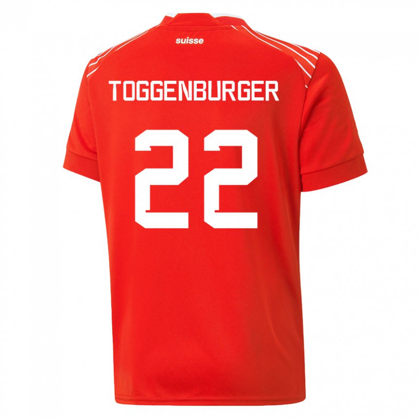Hombre Camiseta Suiza Nando Toggenburger #22 Rojo 1ª Equipación 22-24 La Camisa