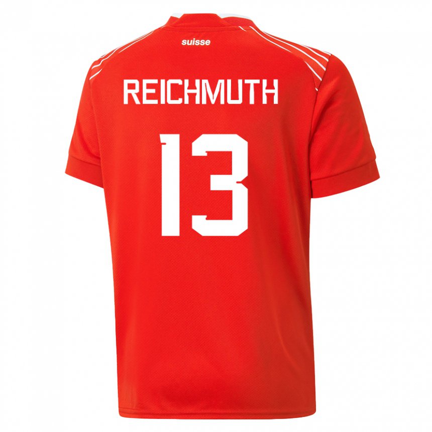 Hombre Camiseta Suiza Miguel Reichmuth #13 Rojo 1ª Equipación 22-24 La Camisa