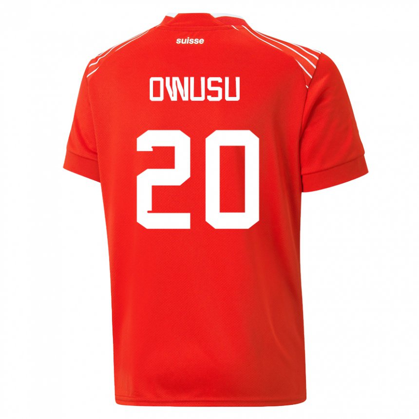 Hombre Camiseta Suiza Tyron Owusu #20 Rojo 1ª Equipación 22-24 La Camisa