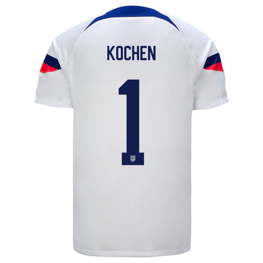 Hombre Camiseta Estados Unidos Diego Kochen #1 Blanco 1ª Equipación 22-24 La Camisa