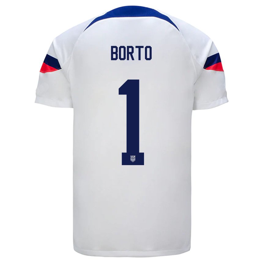 Hombre Camiseta Estados Unidos Alexander Borto #1 Blanco 1ª Equipación 22-24 La Camisa