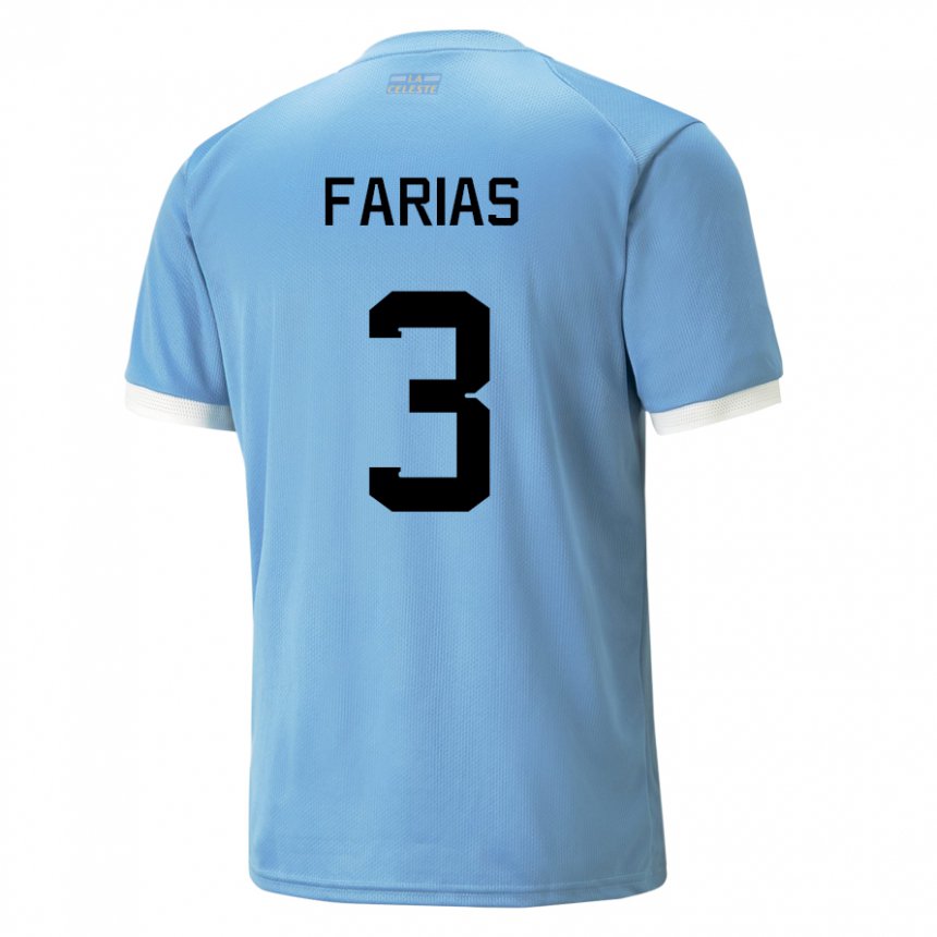 Hombre Camiseta Uruguay Daiana Farias #3 Azul 1ª Equipación 22-24 La Camisa