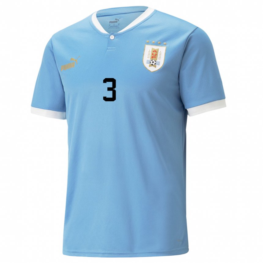 Hombre Camiseta Uruguay Mateo Antoni #3 Azul 1ª Equipación 22-24 La Camisa
