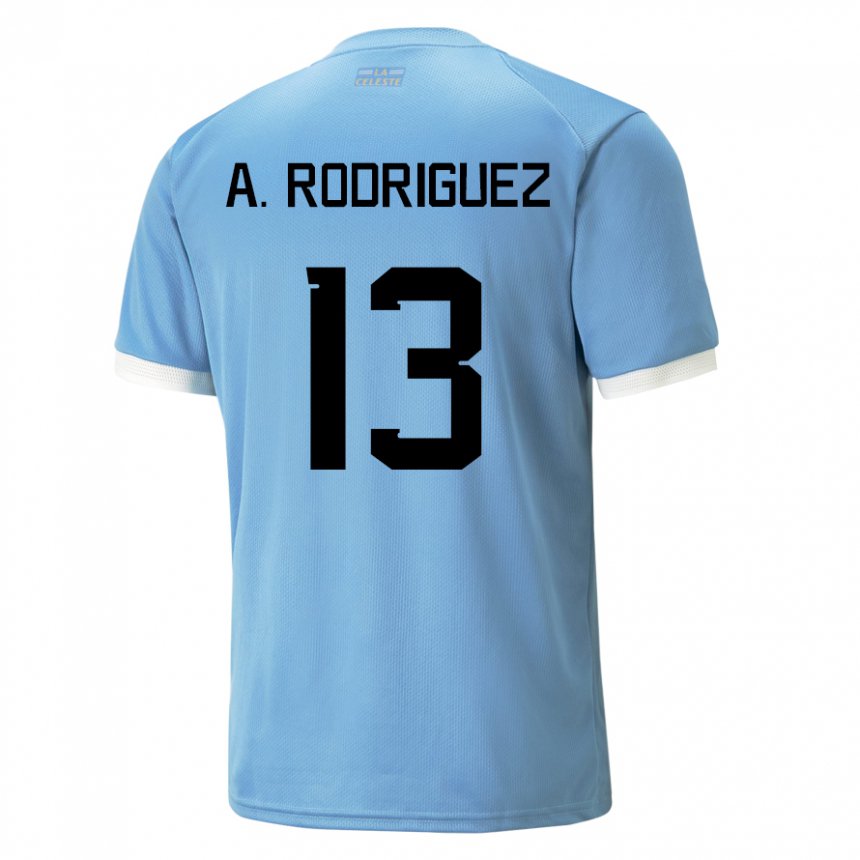 Hombre Camiseta Uruguay Agustin Rodriguez #13 Azul 1ª Equipación 22-24 La Camisa